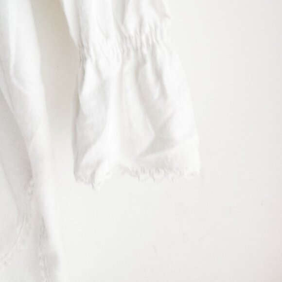 Suttles and Seawinds White Flannel Ruffle Trim Short Night Gown L - Picture 4 of 6